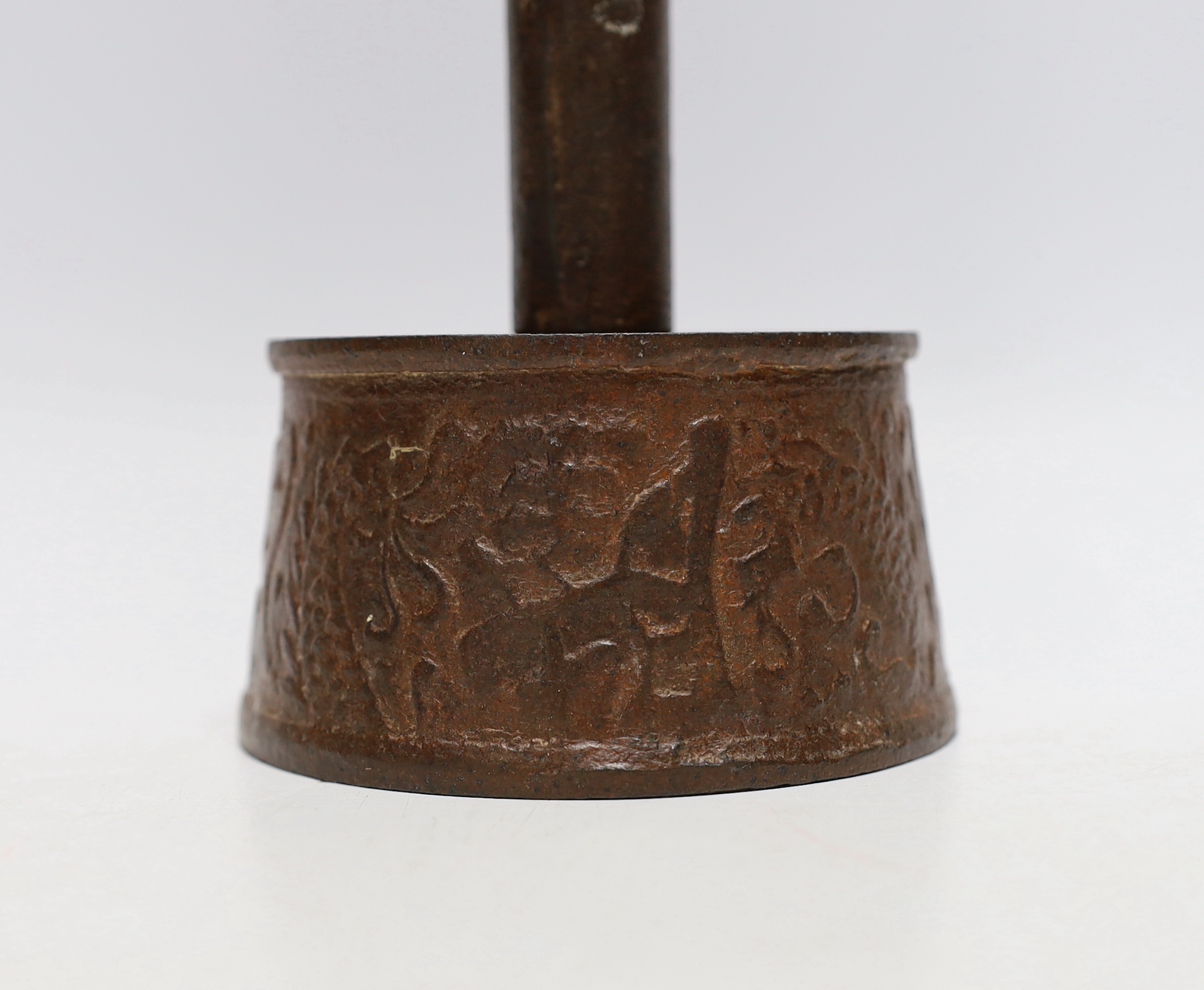 A Chinese iron lamp stem, 37.5cm